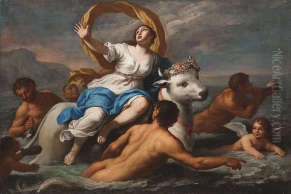 The Rape Of Europa Oil Painting by Christoph Unterberger