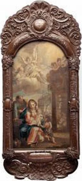 Die Hl. Familie Mit Dem Jesusknaben Oil Painting by Franz Unterberger