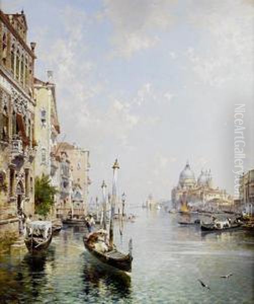 Grande Canal, Venise Oil Painting by Franz Richard Unterberger