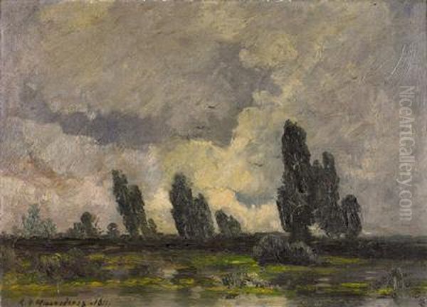 Aufziehendes Gewitter Oil Painting by Raphael Oskar Unverdross