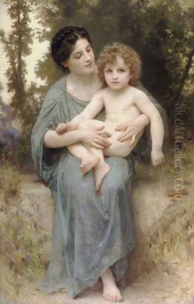 Le jeune frere (Little brother) Oil Painting by William-Adolphe Bouguereau