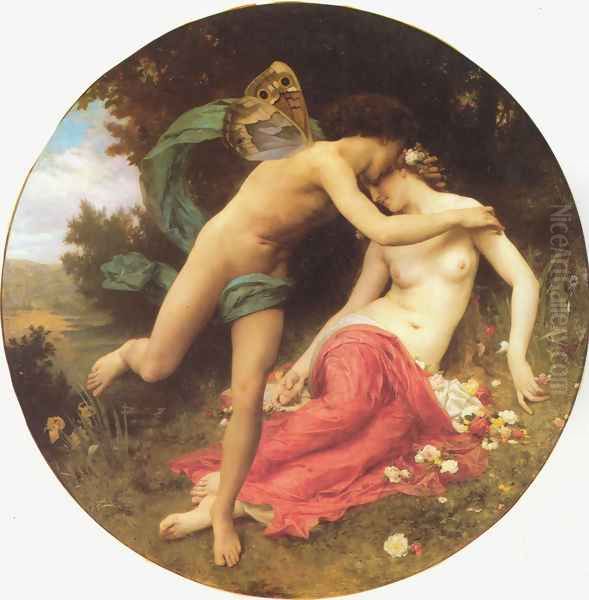 Flore et Zephyre [Flora and Zephyr] Oil Painting by William-Adolphe Bouguereau