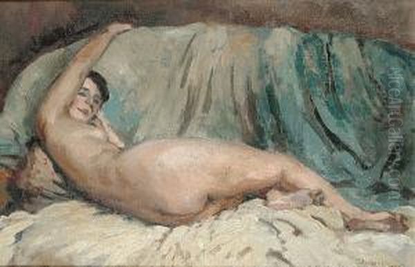 A Reclining Nude by Alexandre Urbain