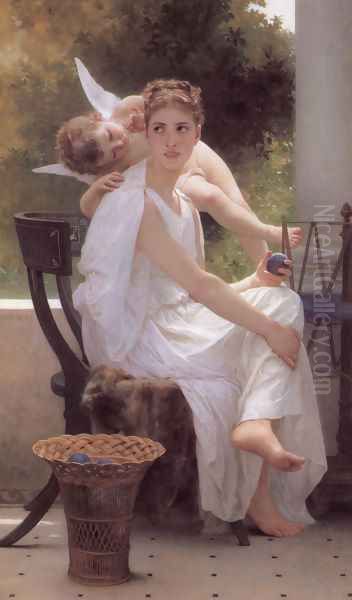 Le Travail Interrompu [Work Interrupted] Oil Painting by William-Adolphe Bouguereau