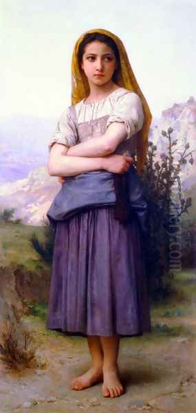 Tricoteuse (The Knitter) Oil Painting by William-Adolphe Bouguereau