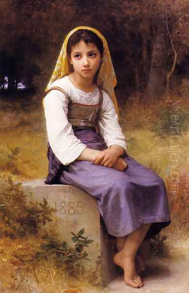 Meditation Oil Painting by William-Adolphe Bouguereau