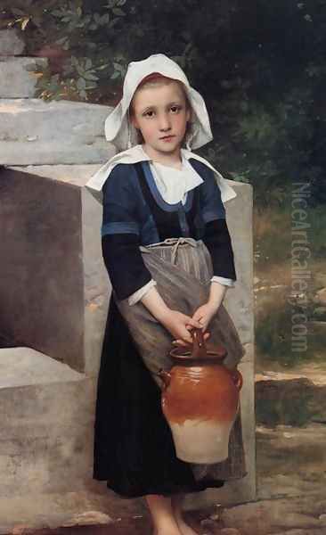 Girl by the Well Oil Painting by William-Adolphe Bouguereau