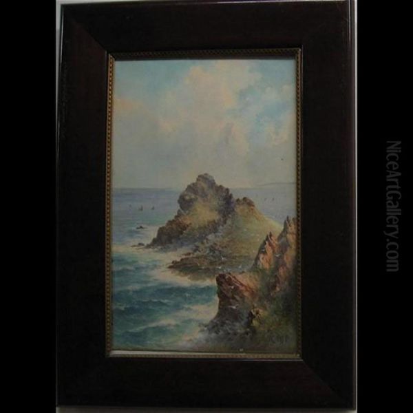 Coastal Rocks Oil Painting by John Clarkson Uren