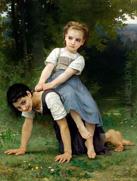 The Horseback Ride Oil Painting by William-Adolphe Bouguereau