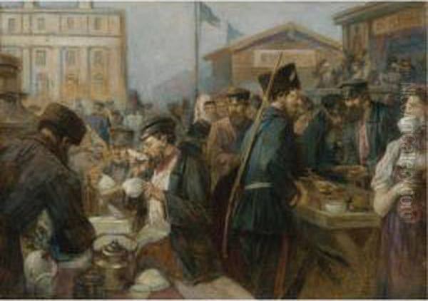 Depot In St. Petersburg Oil Painting by Georg Johann Christ. Urlaub