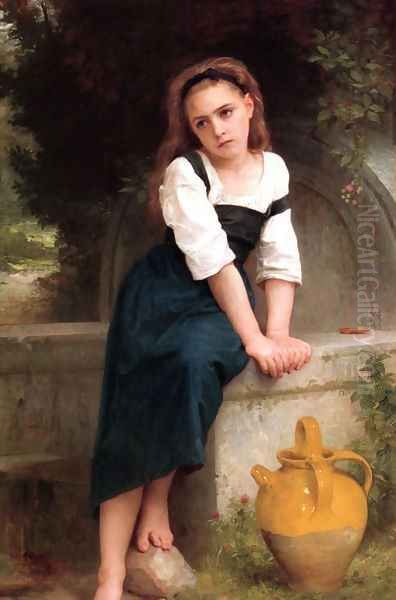 Ophan by the Well Oil Painting by William-Adolphe Bouguereau