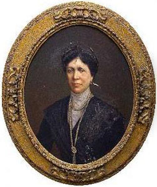 Retrato De Senora Oil Painting by Eduardo Urquiola Y Aguirre