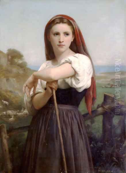 Young Shepherdess Oil Painting by William-Adolphe Bouguereau