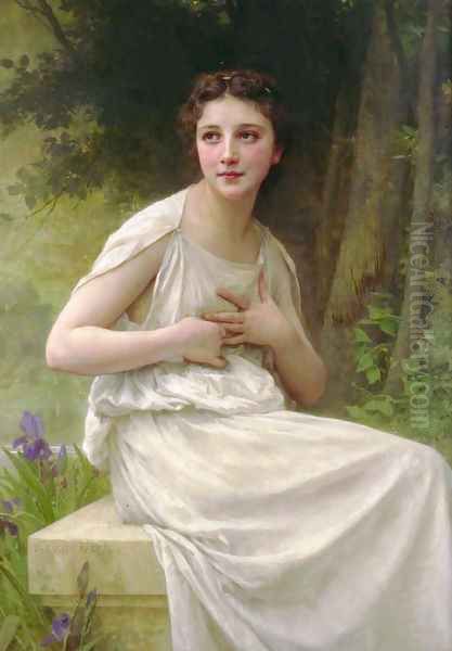 Reflexion [Reflection] Oil Painting by William-Adolphe Bouguereau