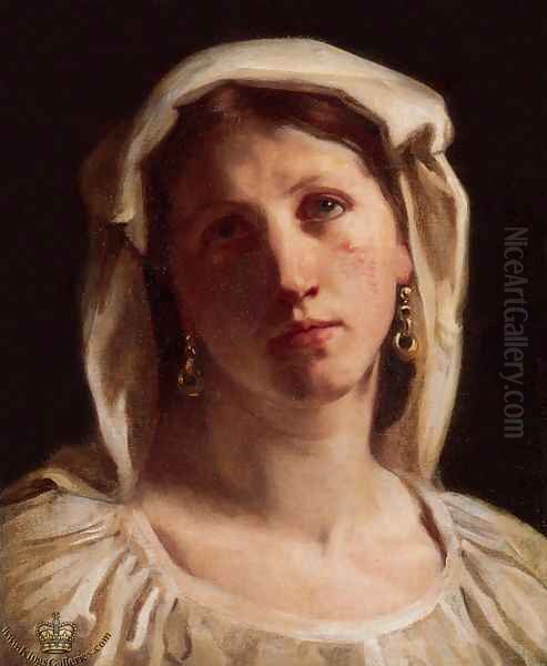 Woman in Italian Costume Oil Painting by William-Adolphe Bouguereau