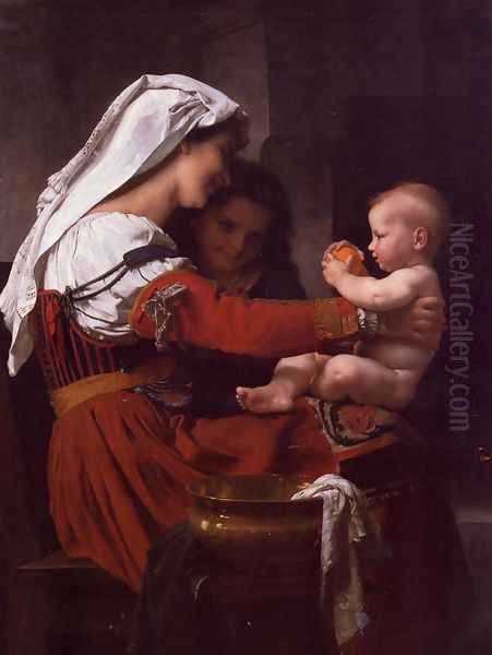 Maternal Admiration Oil Painting by William-Adolphe Bouguereau