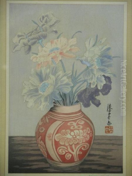 Still Life, Vase Of Flowers by Yoshijiro Urushibara