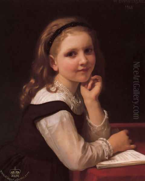 Young Schoolgirl Oil Painting by William-Adolphe Bouguereau