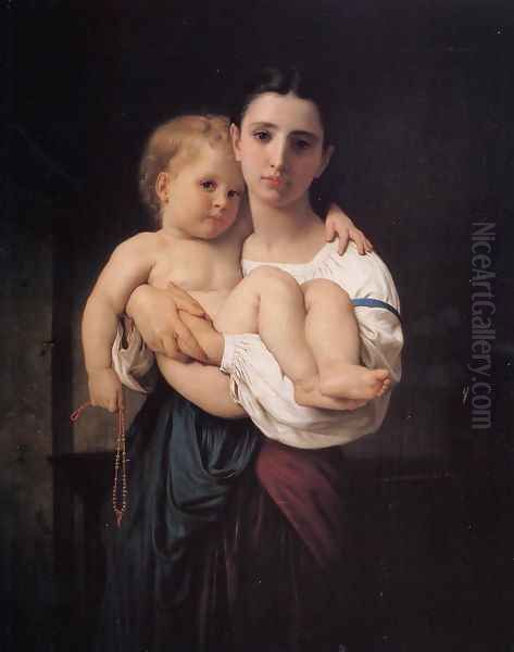 The Elder Sister Oil Painting by William-Adolphe Bouguereau