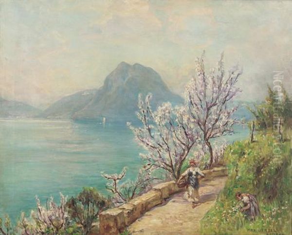 Paesaggio Sul Lago Oil Painting by Max Usadel