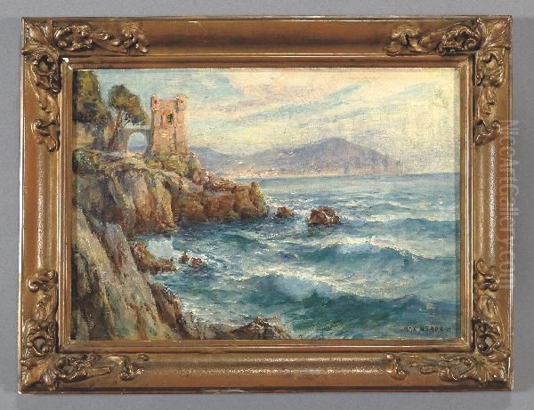 Torre Groppallo A Nervi Oil Painting by Max Usadel