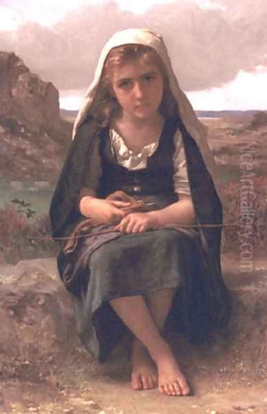 The Shepherdess Oil Painting by William-Adolphe Bouguereau