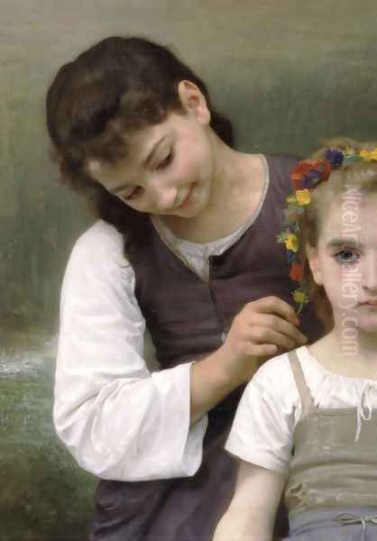 Parure des Champs [detail, left] [The Jewel of the Fields] Oil Painting by William-Adolphe Bouguereau