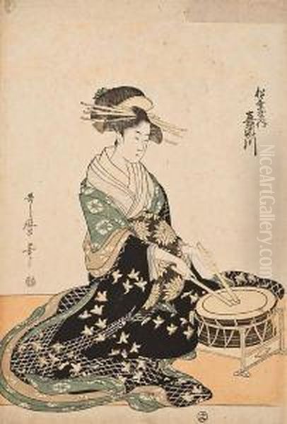 Kisegawa Of The Matsubaya 
Matsubaya Uchi Kisegawa Oil Painting by Kitagawa Utamaro