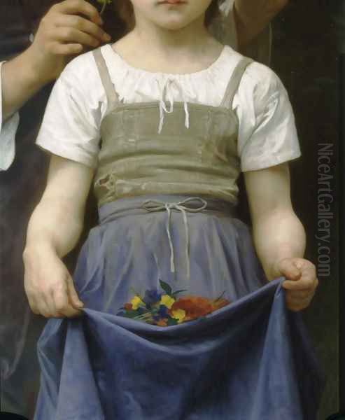 Parure des Champs [detail, lower right] [The Jewel of the Fields] Oil Painting by William-Adolphe Bouguereau