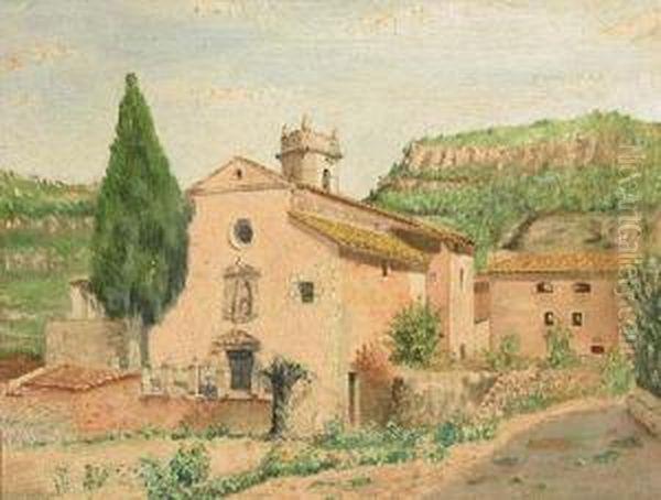 Iglesia Rural. Oil Painting by Miguel Utrillo Morlius