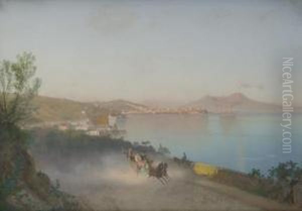 Panorama Di Napoli Da Posillipo Oil Painting by Cesare Uva