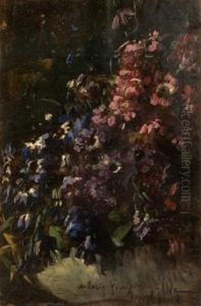 Cespuglio Di Fiori Oil Painting by Giuseppe Uva