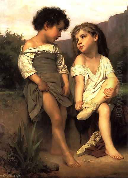 Les Jeunes Baigneuses Oil Painting by William-Adolphe Bouguereau