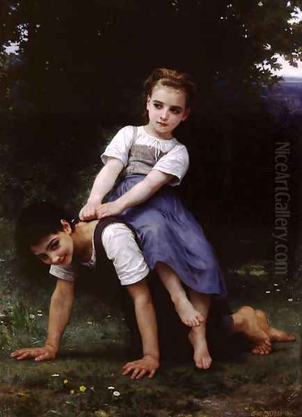 La Bourrique Oil On Canvas Oil Painting by William-Adolphe Bouguereau