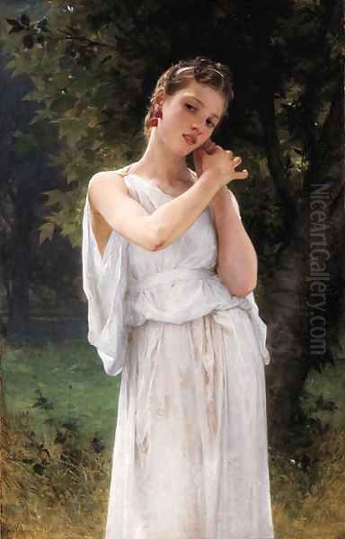 Boucles d'oreilles Oil Painting by William-Adolphe Bouguereau