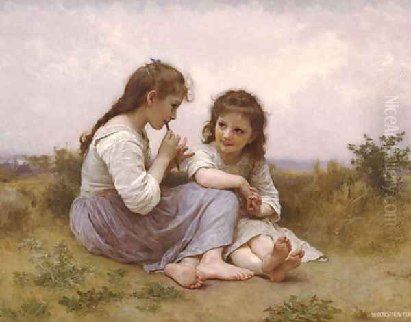 Idylle Enfantine Oil Painting by William-Adolphe Bouguereau