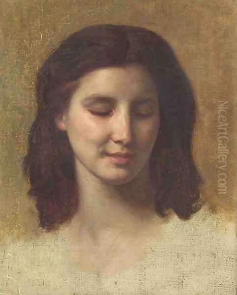 Etude de tete d'Augustine Oil Painting by William-Adolphe Bouguereau