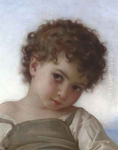 Tete d'enfant Oil Painting by William-Adolphe Bouguereau