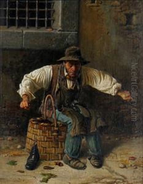 The Cobbler Oil Painting by Vincenzo Vaccaro