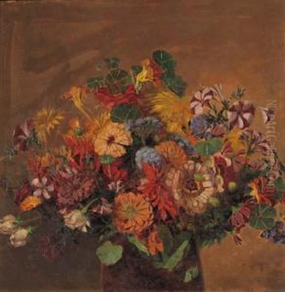 Vaso Di Fiori Oil Painting by Filippo Vacchetti