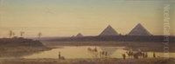 The Pyramids, Egypt Oil Painting by Charles Vacher