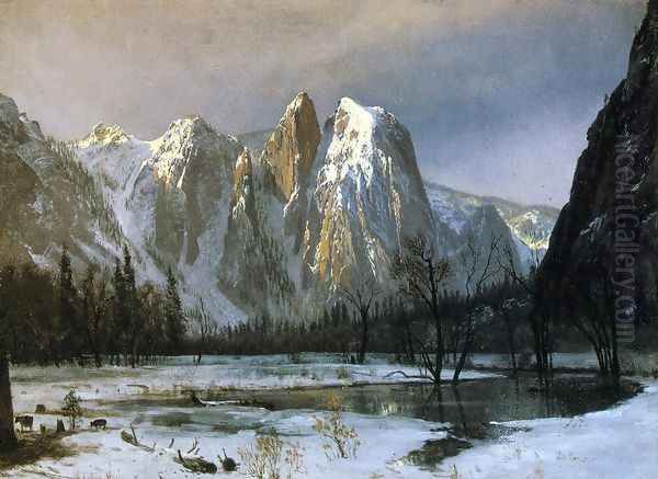 Cathedral Rocks, Yosemite Valley, California Oil Painting by Albert Bierstadt