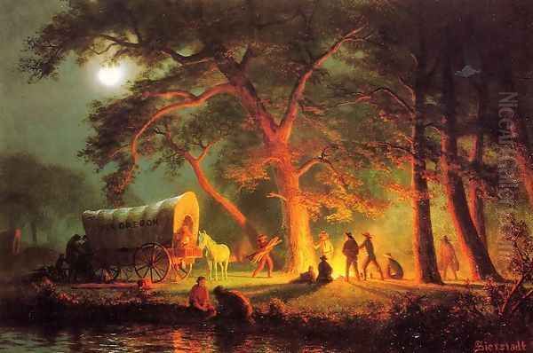 Oregon Trail Oil Painting by Albert Bierstadt