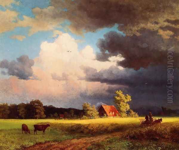 Bavarian Landscape Oil Painting by Albert Bierstadt