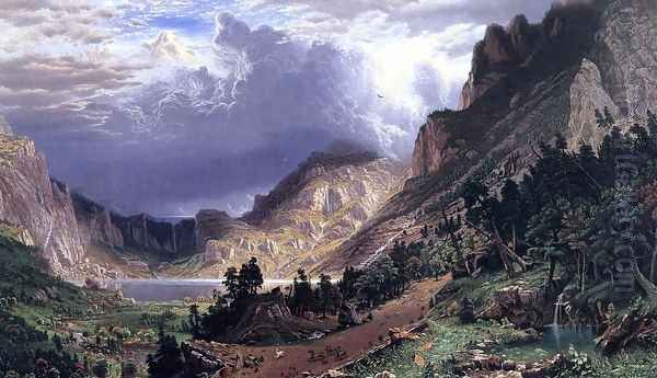 Storm in the Rocky Mountains, Mt. Rosalie Oil Painting by Albert Bierstadt