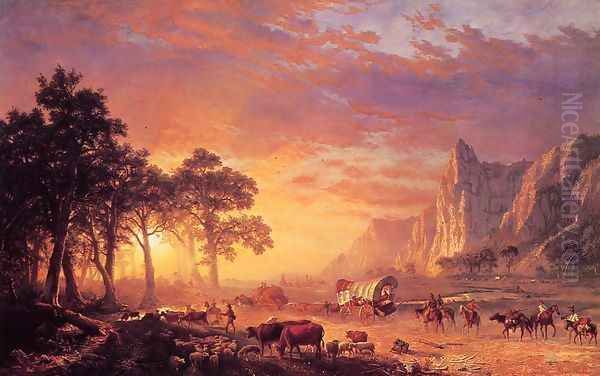 The Oregon Trail Oil Painting by Albert Bierstadt