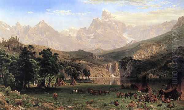 The Rocky Mountains, Lander's Peak Oil Painting by Albert Bierstadt