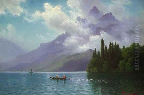 Lake View, Italian Alps Oil Painting by Albert Bierstadt