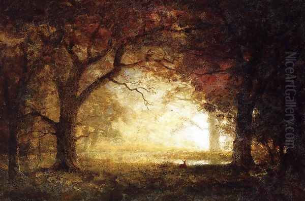 Forest Sunrise Oil Painting by Albert Bierstadt