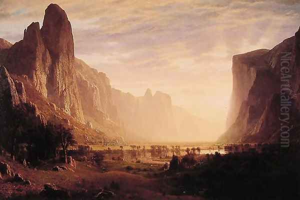 Looking Down Yosemite Valley, California Oil Painting by Albert Bierstadt